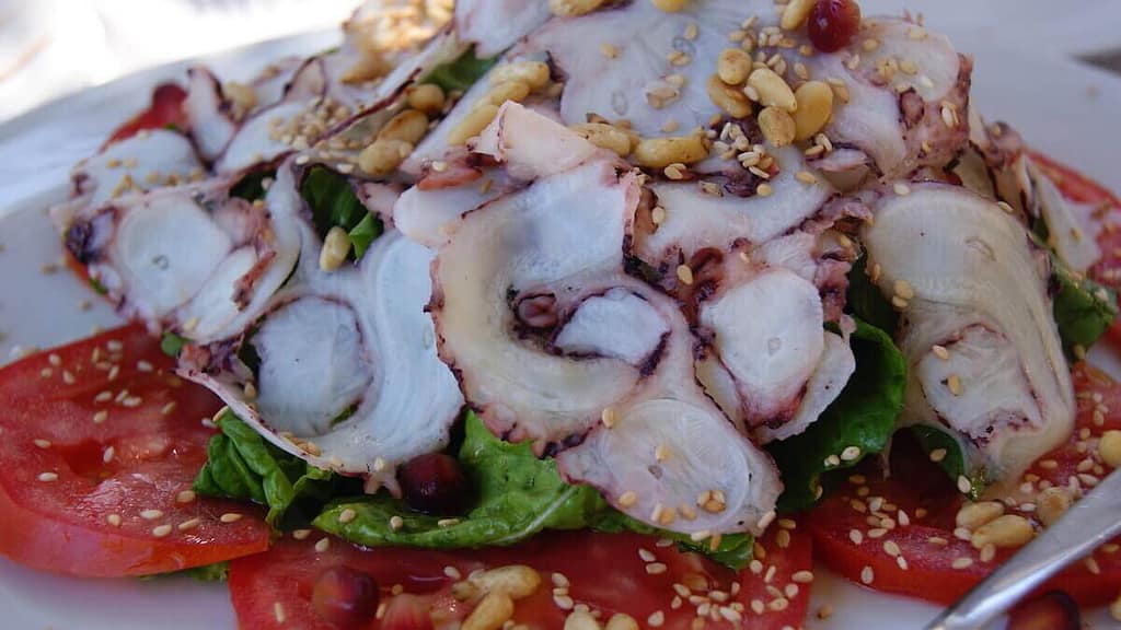 Octopus Salad in Paxos, Greece