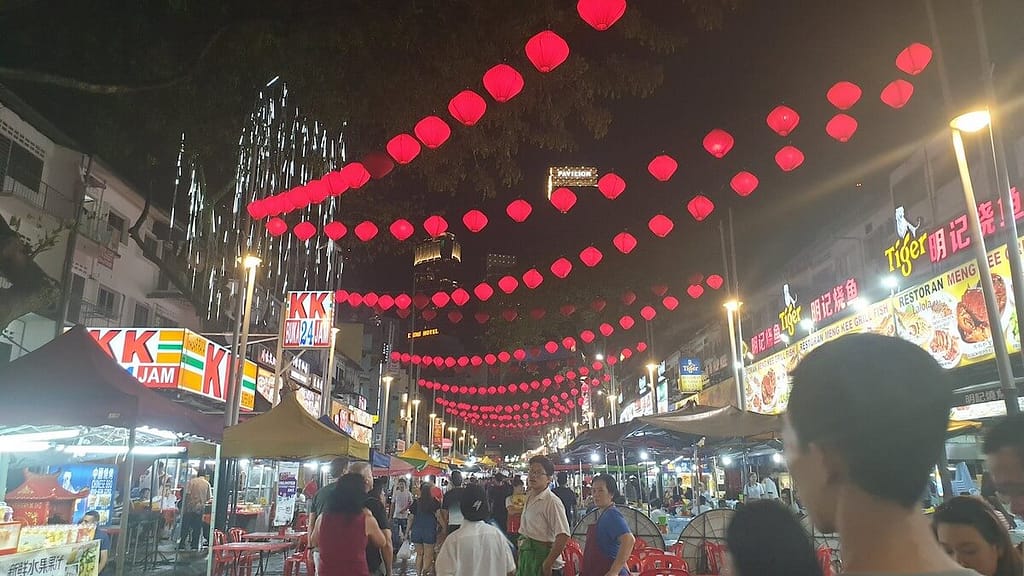Street food stalls at Bukit Bintang Market Kuala Lumpur